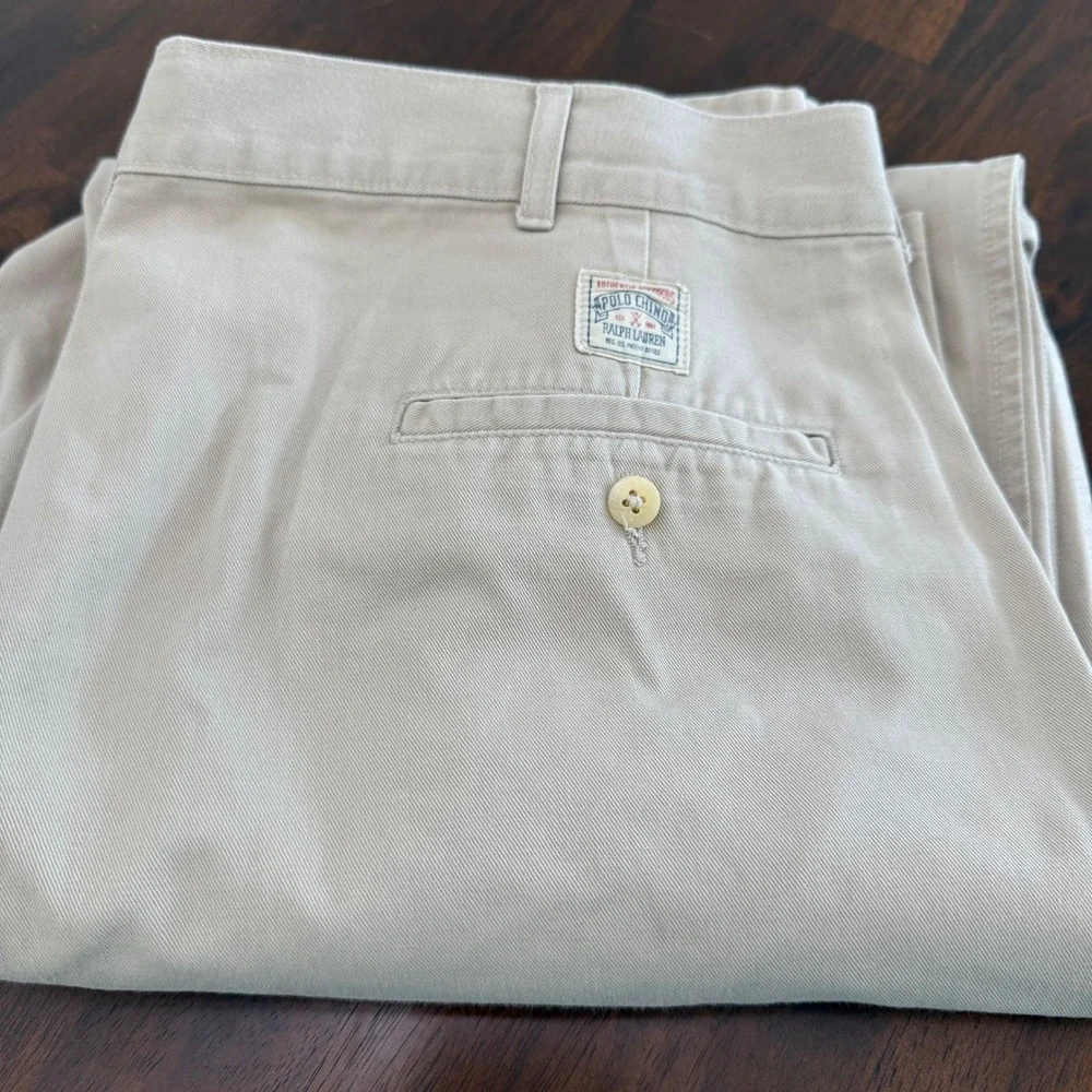 Polo Ralph Lauren Chino Pants Mens 40x30 (40x29) Beige Straight Leg Cotton READ